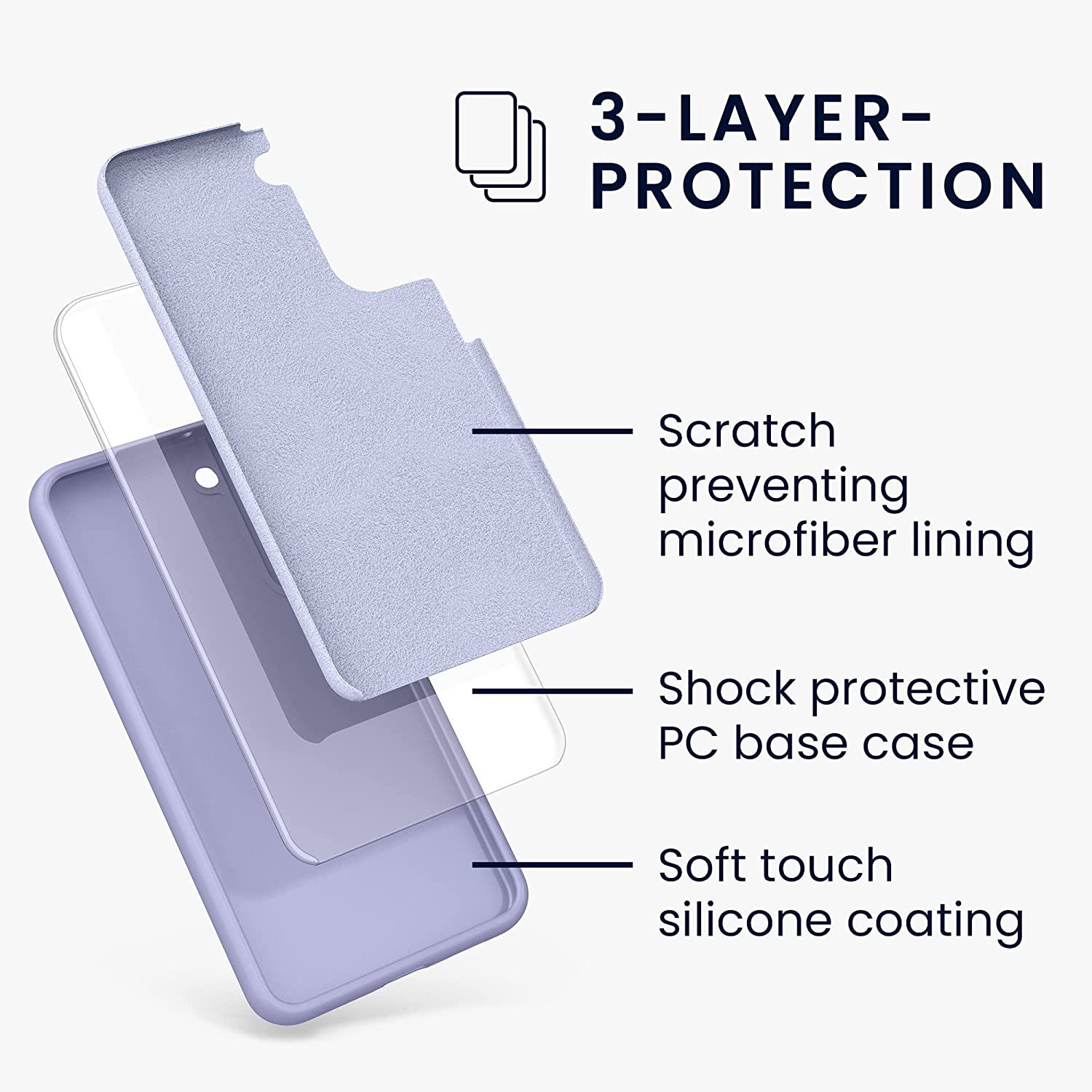 KW Samsung Galaxy S22 Plus Θήκη Σιλικόνης Rubberized TPU - Pastel Lavender - 56761.139