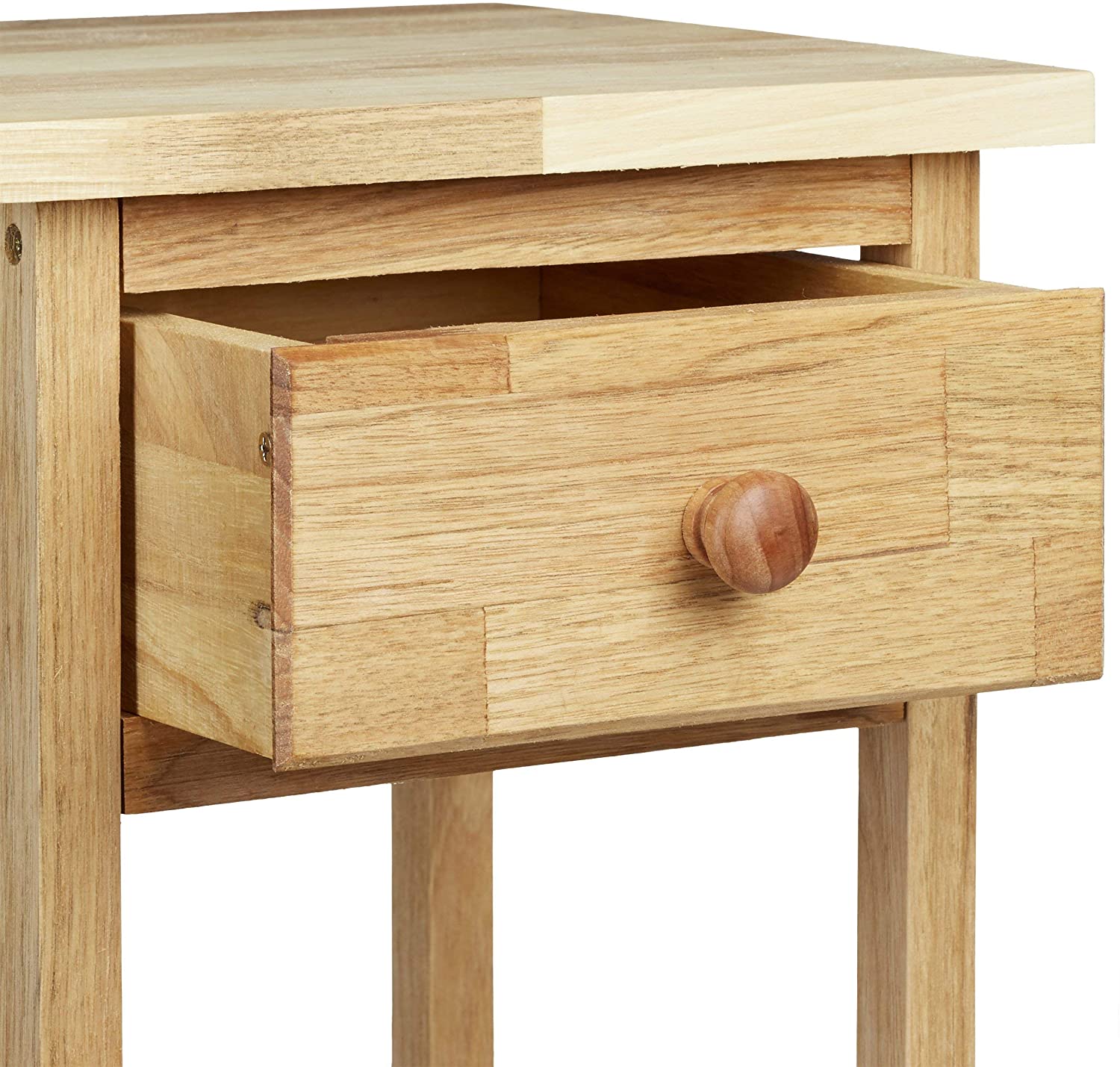 Relaxdays Διακοσμητικό Κομοδίνο Τηλεφώνου από Ξύλο Καρυδιάς - 60 x 25 x 25 cm - Natural - 4052025201470