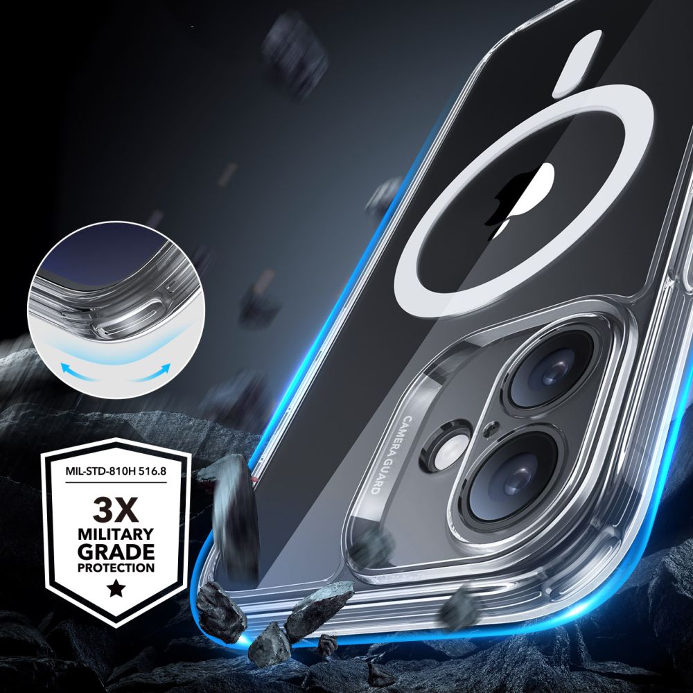 ESR iPhone 16 - Classic Pro Halolock - Σετ με 1 Αντιχαρακτικό Γυαλί Οθόνης και Θήκη MagSafe - Διάφανη