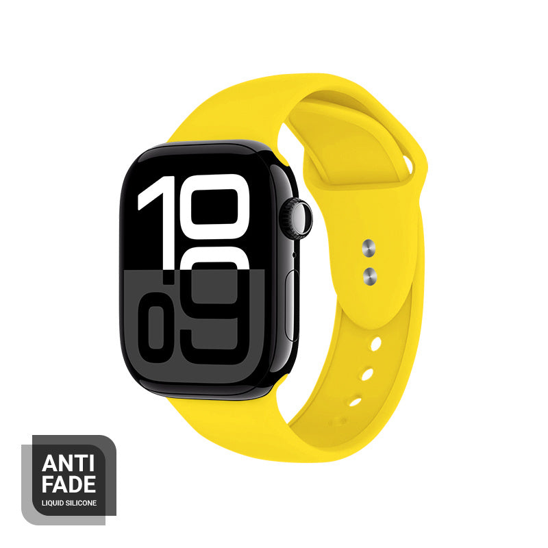 Crong Λουράκι Apple Watch 2/3/4/5/6/7/8/9/10/11 - SE (1/2/3) - 38/40/41/42mm Σιλικόνης - Liquid Strap - Yellow