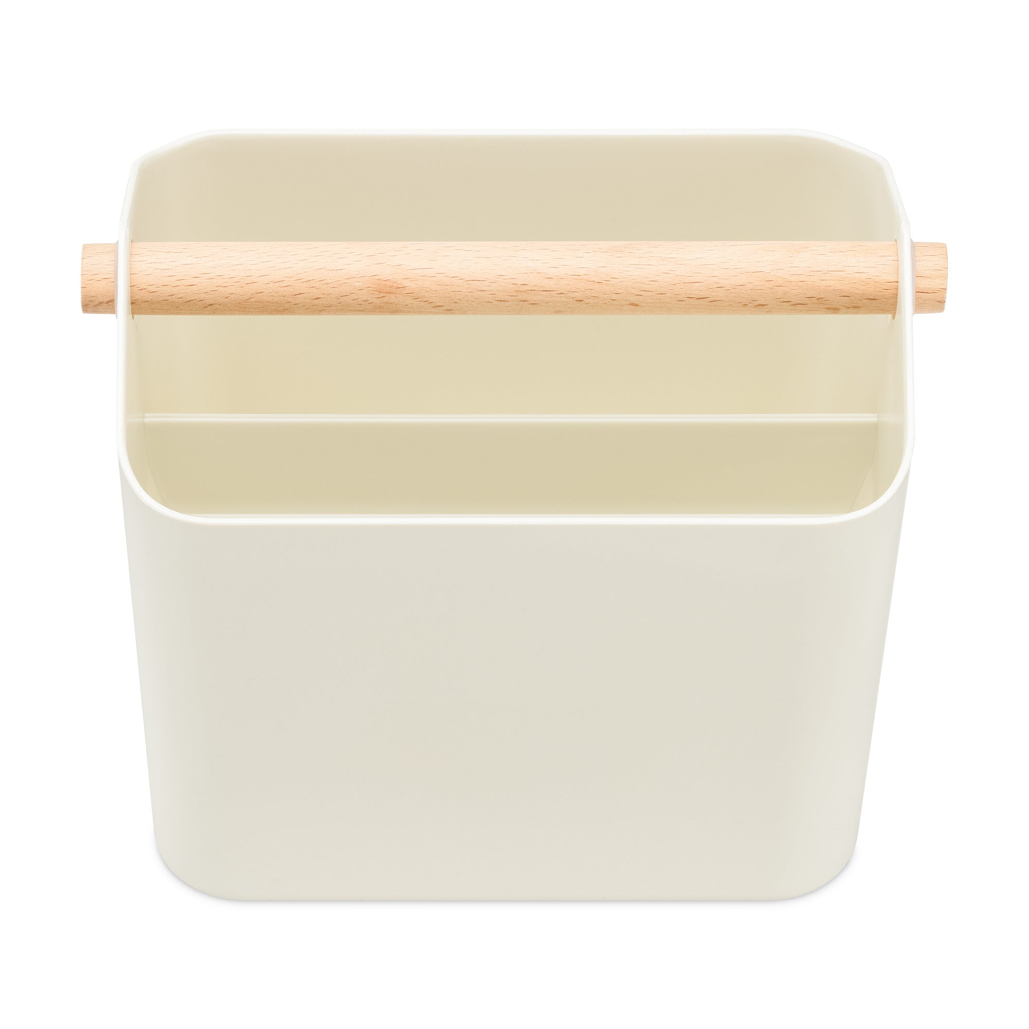 Navaris Φορητό Κουτί Αποθήκευσης με Ξύλινη Λαβή - Cream - 55650.16.1