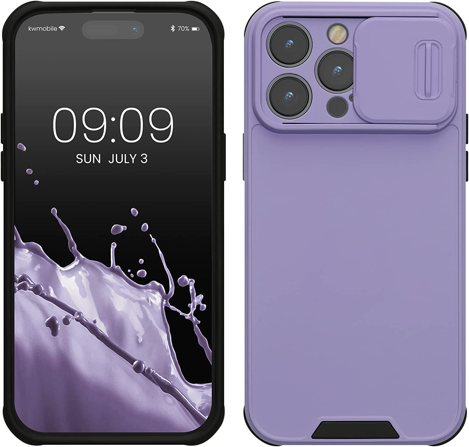 KW iPhone 14 Pro Max Hybrid Σκληρή Θήκη με Πλαίσιο Σιλικόνης TPU και Κάλυμμα για την Κάμερα - Purple - 60355.221