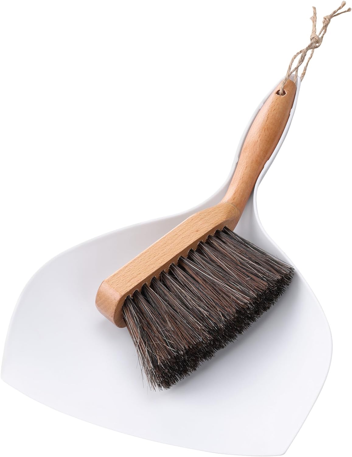 Navaris Σετ με Ξύλινη Σκούπα Χειρός με Πλαστικό Φαράσι - White / Brown - 61966.02