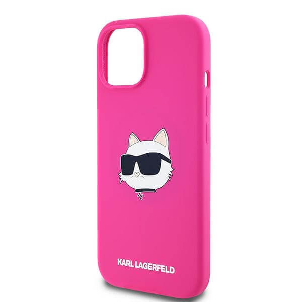 Karl Lagerfeld iPhone 14 Plus / 15 Plus - Silicone Choupette Head Print - MagSafe Θήκη Σιλικόνης - Fuschia - KLHMP15MSCHPPLF - likebrands.gr