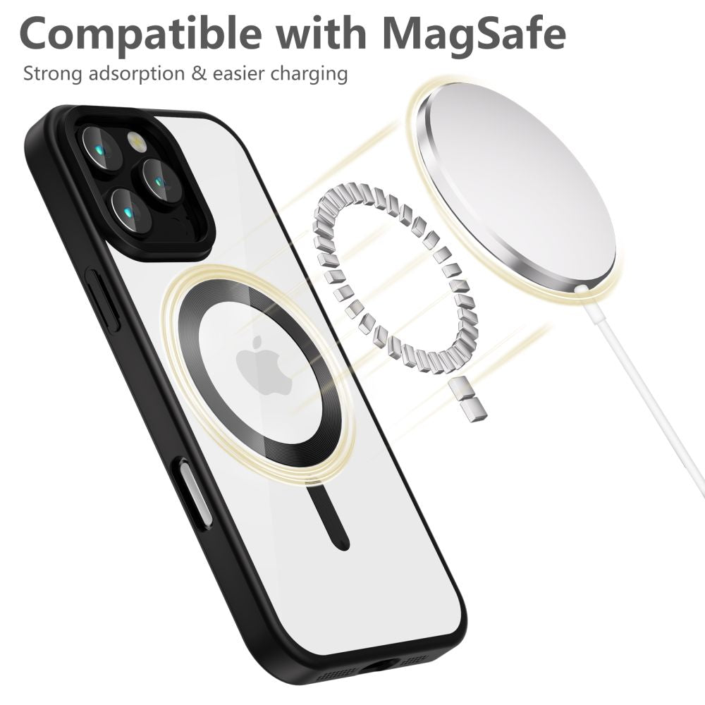Tech-Protect iPhone 16 Pro Max MagFlex Θήκη Σιλικόνης TPU με MagSafe - Διάφανη / Satin Black