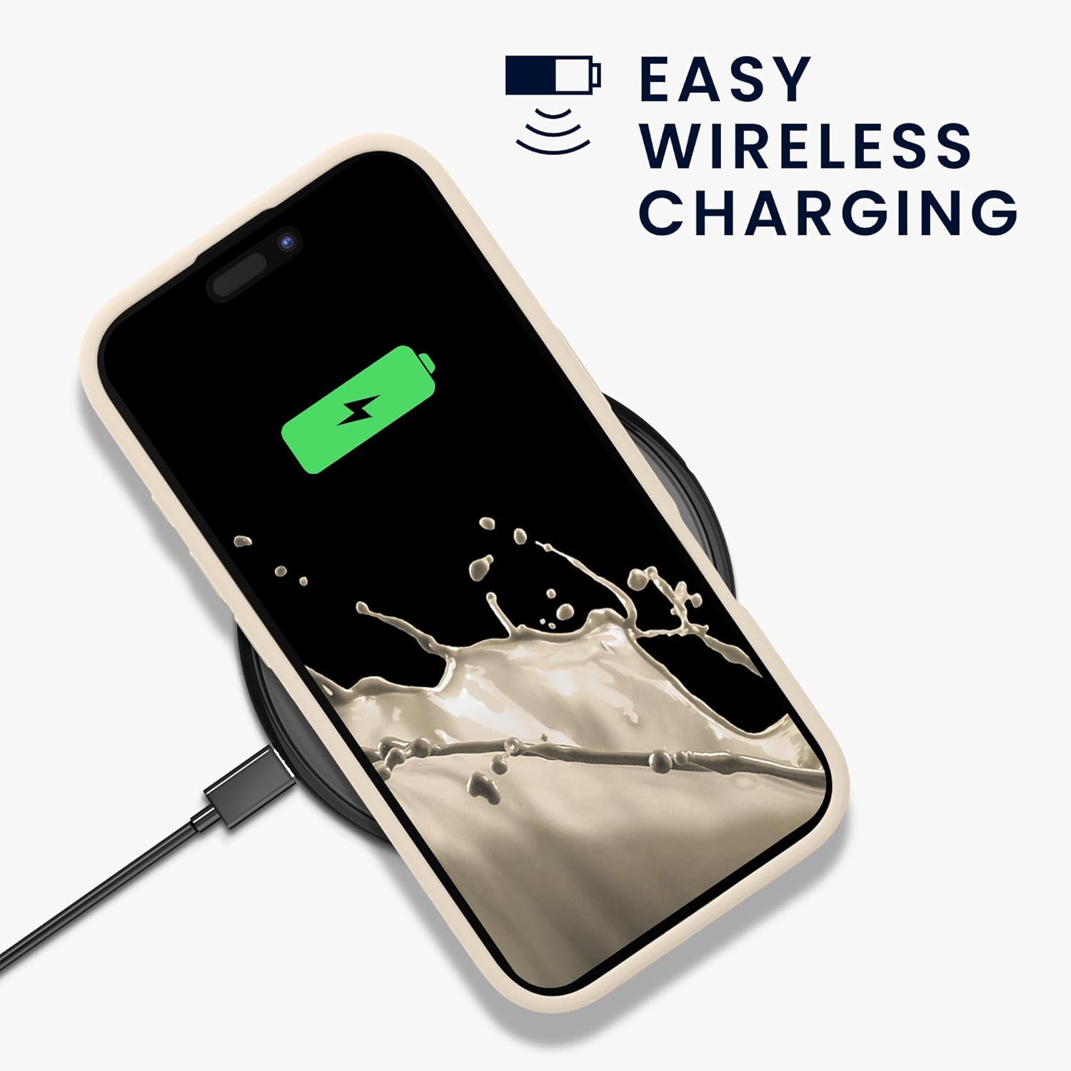 KW iPhone 16 Θήκη Σιλικόνης Rubberized TPU - Cream