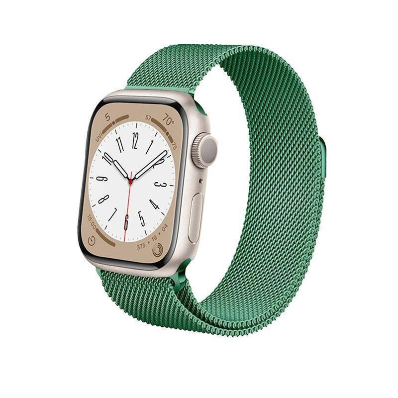 Crong Λουράκι Apple Watch 4/5/6/7/8/9/10/11 - SE (1/2/3) - ULTRA (1/2/3) - 44/45/46/49mm από Ανοξείδωτο Ατσάλι - Milano Steel - Green