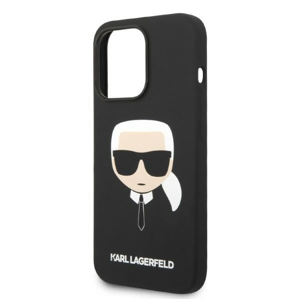 Karl Lagerfeld iPhone 14 Pro Max Silicone Karl's Head MagSafe Θήκη Σιλικόνης με MagSafe - Black - KLHMP14XSLKHBK