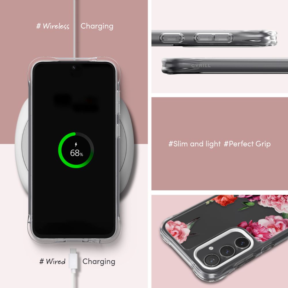 Spigen Cyrill Samsung Galaxy S23 FE Cecile Σκληρή Θήκη με Πλαίσιο Σιλικόνης - Rose Floral