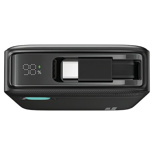 USAMS CD242 XY Series PowerBank 10000mAh 20W με Ενσωματωμένο Καλώδιο Type-C - Black