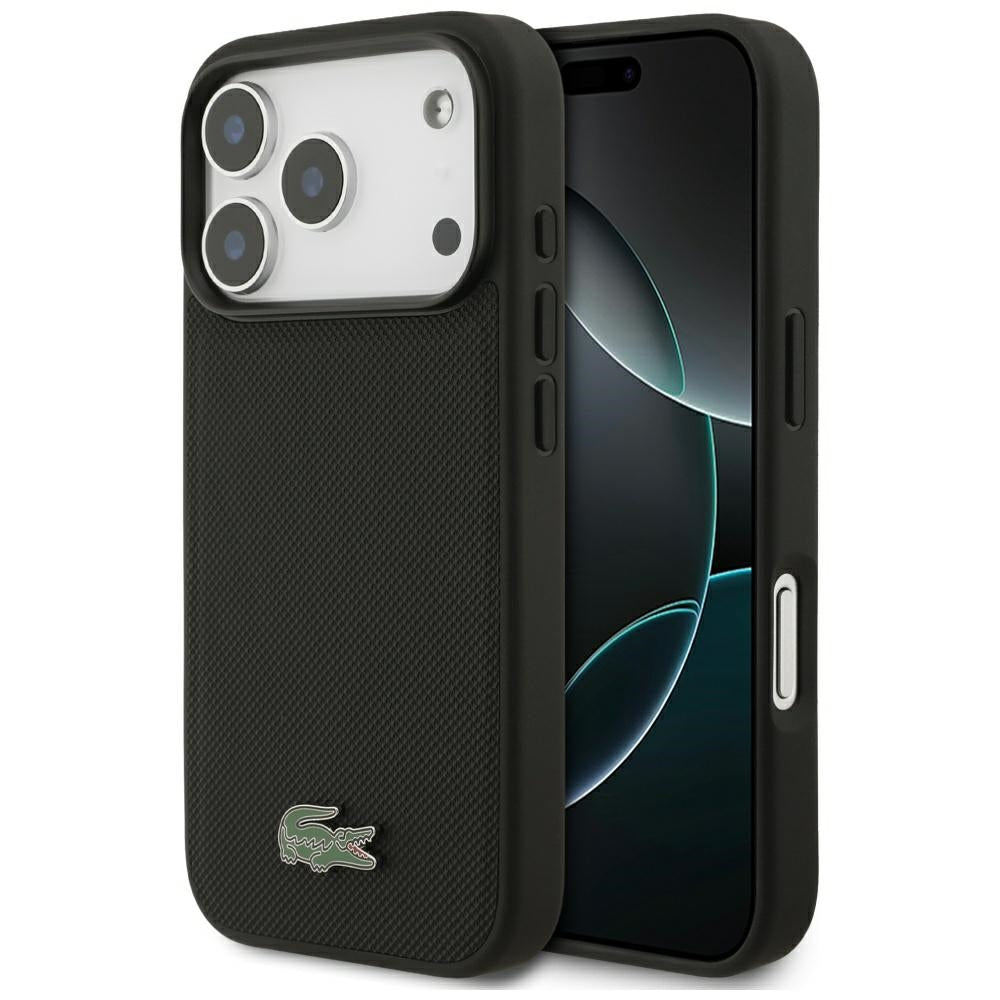 Lacoste iPhone 17 Pro - Petit Pique Lacquer Logo MagSafe - Σκληρή Θήκη με Πλαίσιο Σιλικόνης - Black