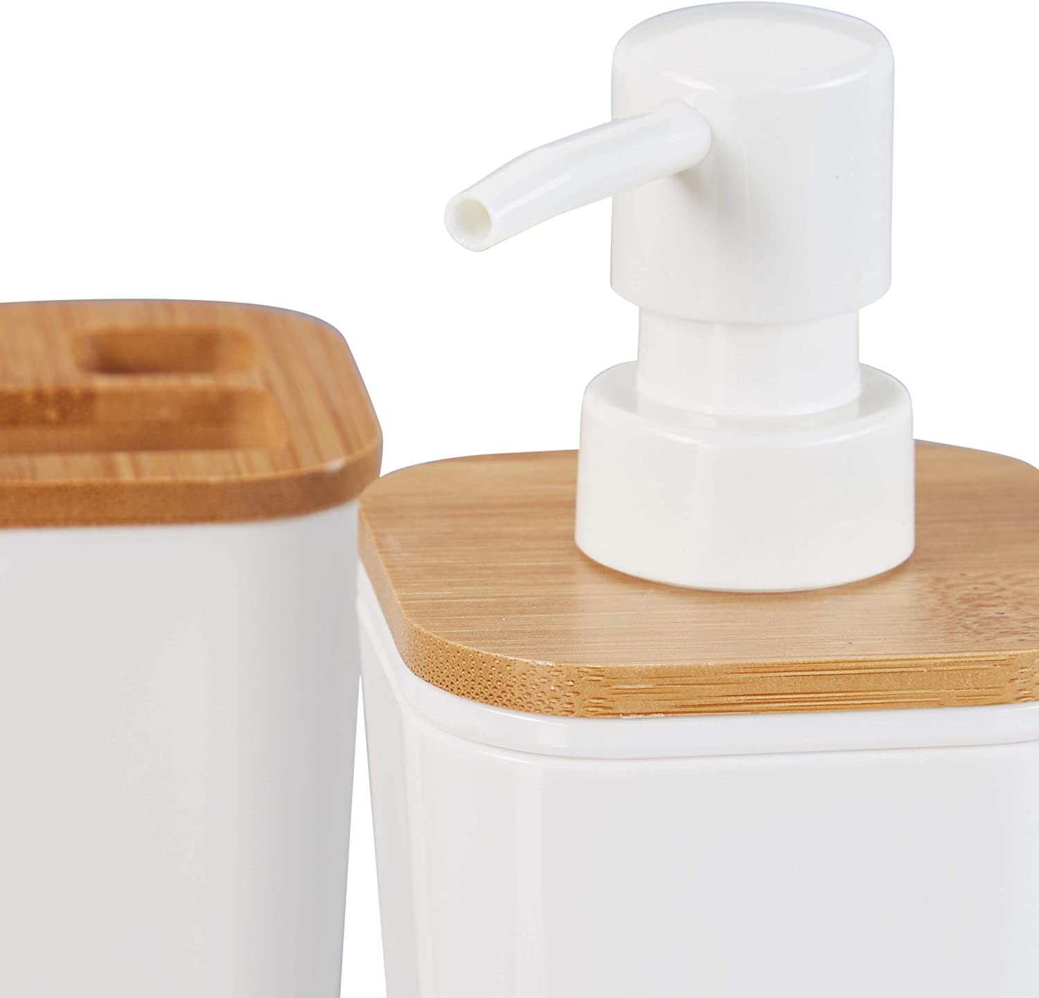 Relaxdays Ξύλινο Αξεσουάρ Μπάνιου από Bamboo - White - 4052025261290