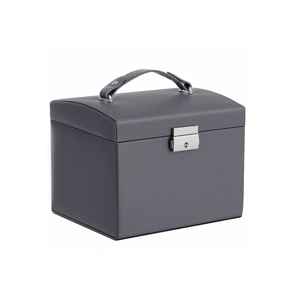 Songmics Φορητό Κουτί Αποθήκευσης Κοσμημάτων με Καθρέπτη και Κλειδαριά - Grey - JBC154G01