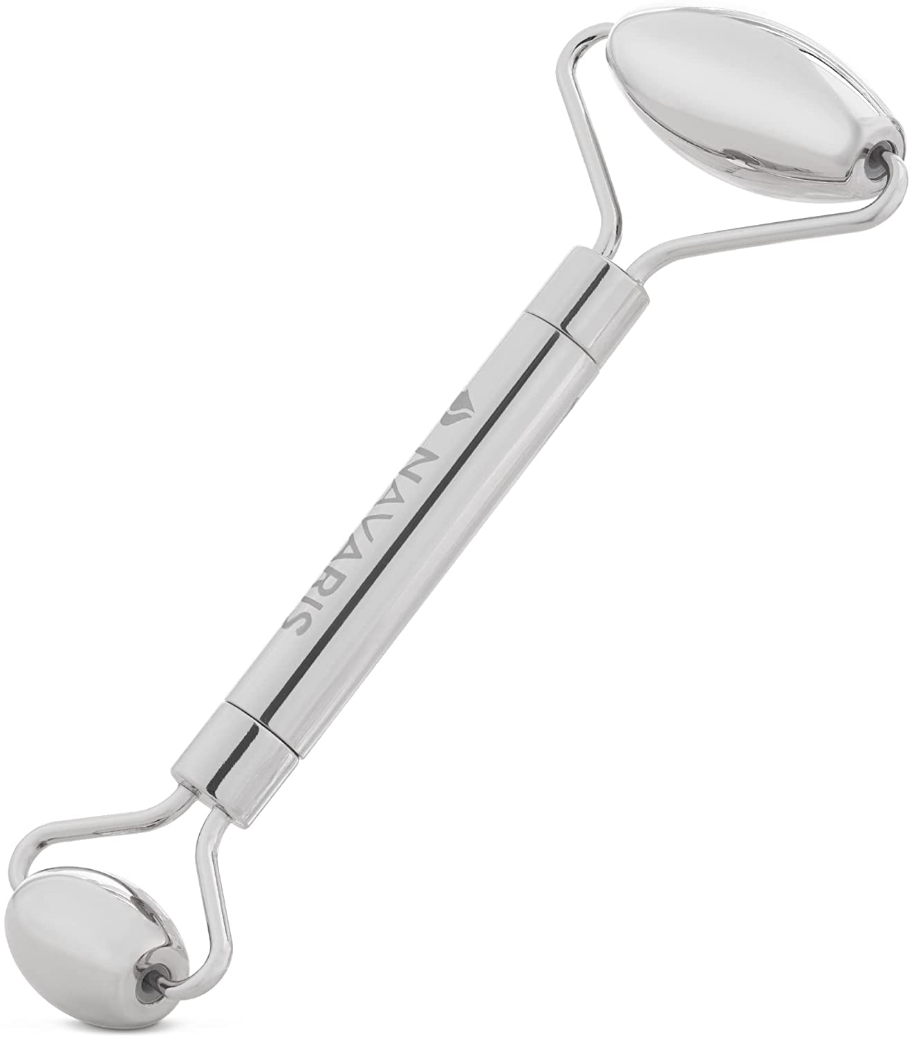 Navaris Face Roller Κύλινδρος από Ανοξείδωτο Ατσάλι για Μασάζ Προσώπου - Silver - 55455.01