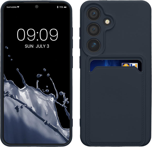 KW Samsung Galaxy S24 Θήκη Σιλικόνης TPU με Υποδοχή για Κάρτα - Dark Blue
