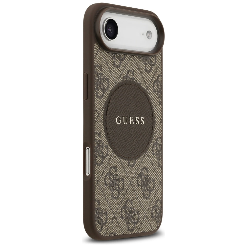 Guess iPhone Air - 4G Circle Classic Logo MagSafe - Θήκη με Επένδυση Συνθετικού Δέρματος - Brown - GUHMP17MP4PGRSGW