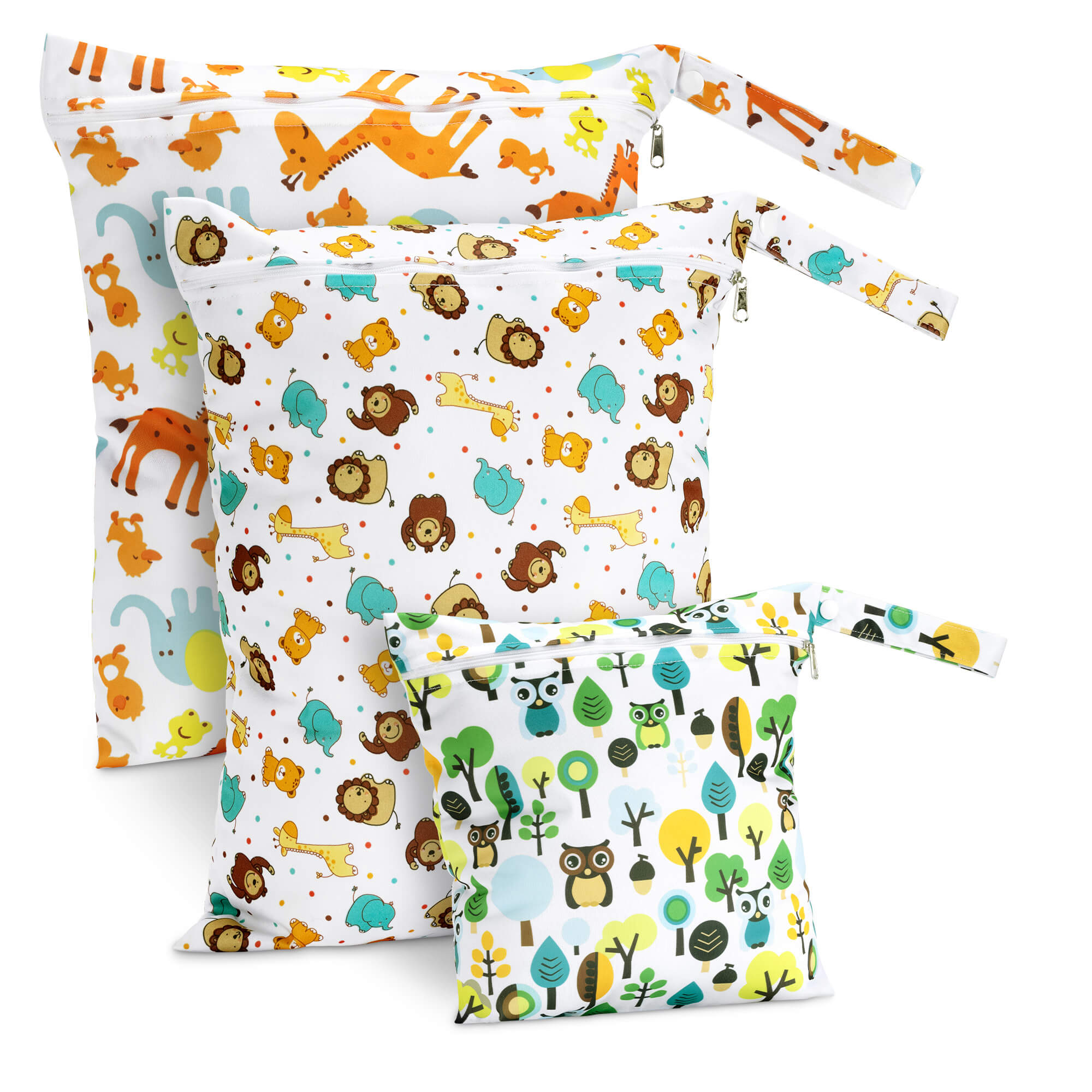 Navaris Σετ με 3 Τσάντες Αποθήκευσης για Πάνες - Design Animal - Multicolor - 56718.01