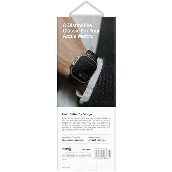 Uniq Λουράκι Apple Watch 2 / 3 / 4 / 5 / 6 / 7 / 8 / 9 / SE / ULTRA 1 / ULTRA 2 - 42 / 44 / 45 / 49 mm από Ανοξείδωτο Ατσάλι Osta - Black