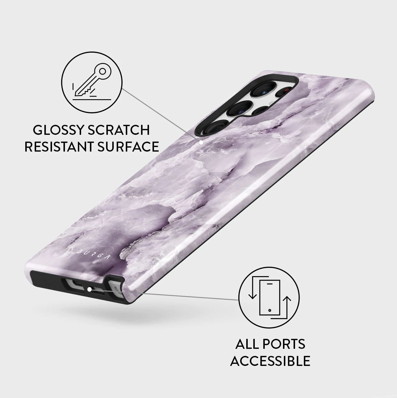 Burga Samsung Galaxy S22 Ultra Fashion Tough Σκληρή Θήκη - Black Currant