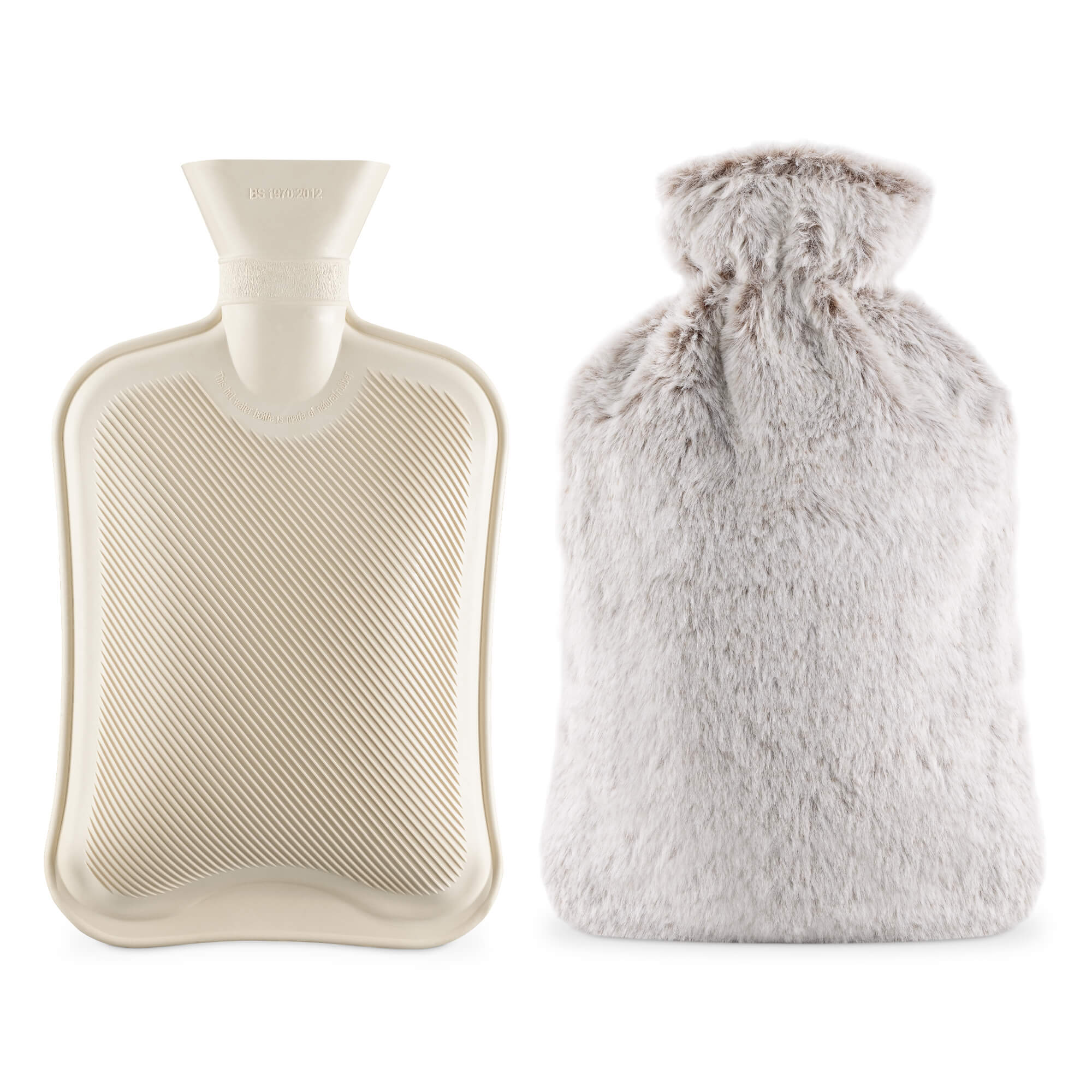 Navaris Θερμοφόρα Ζεστού Νερού με Γούνινη Θήκη - 2L - Beige - 54814.11
