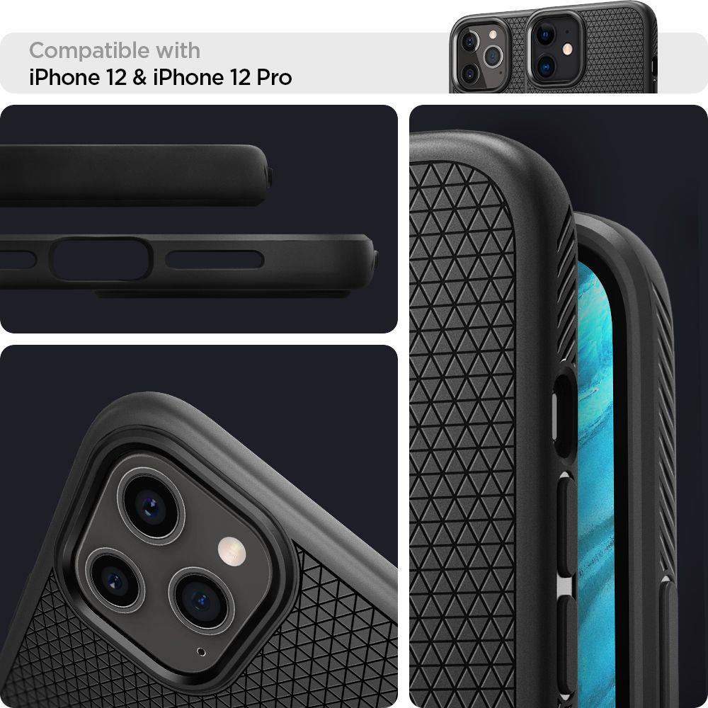 Spigen iPhone 12 / iPhone 12 Pro Liquid Air Θήκη Σιλικόνης - Matte Black
