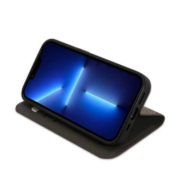 Guess iPhone 14 Pro Max 4G Vintage Gold Logo Θήκη Βιβλίο από Συνθετικό Δέρμα - Brown - GUBKP14XHG4SHW