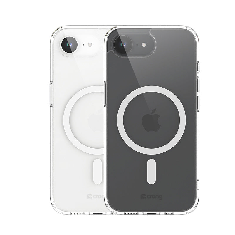 Crong iPhone 16e Clear Mag Cover - Σκληρή Θήκη με Πλαίσιο Σιλικόνης και MagSafe - Clear