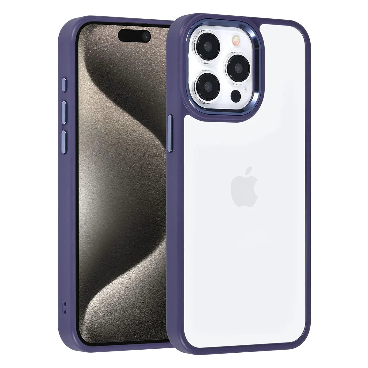 Tuniq iPhone 15 Pro Max - Σκληρή Θήκη με Πλαίσιο Σιλικόνης - Μοβ / Διάφανο