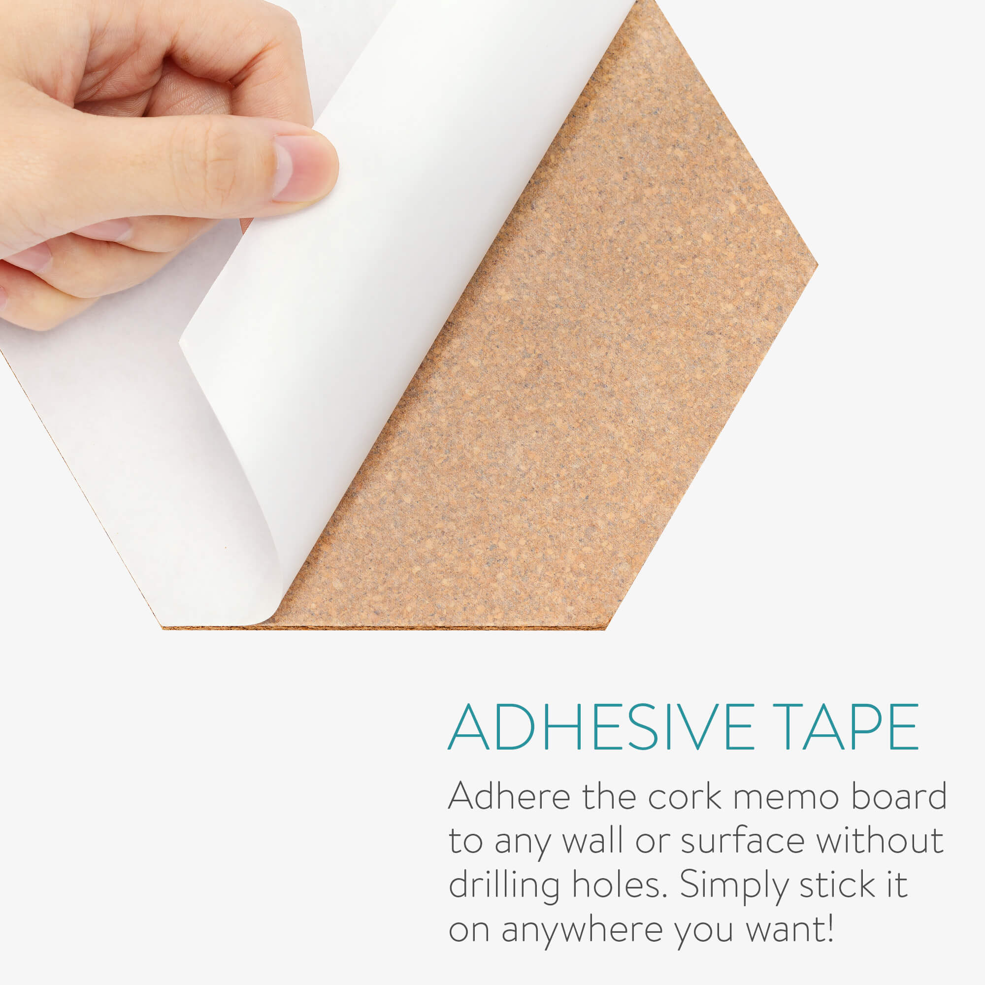 Navaris Cork Pin Board Hexagonal - Σετ με 10 Πίνακες Ανακοινώσεων από Φελλό και 50 Πινέζες - Black - 53218.01