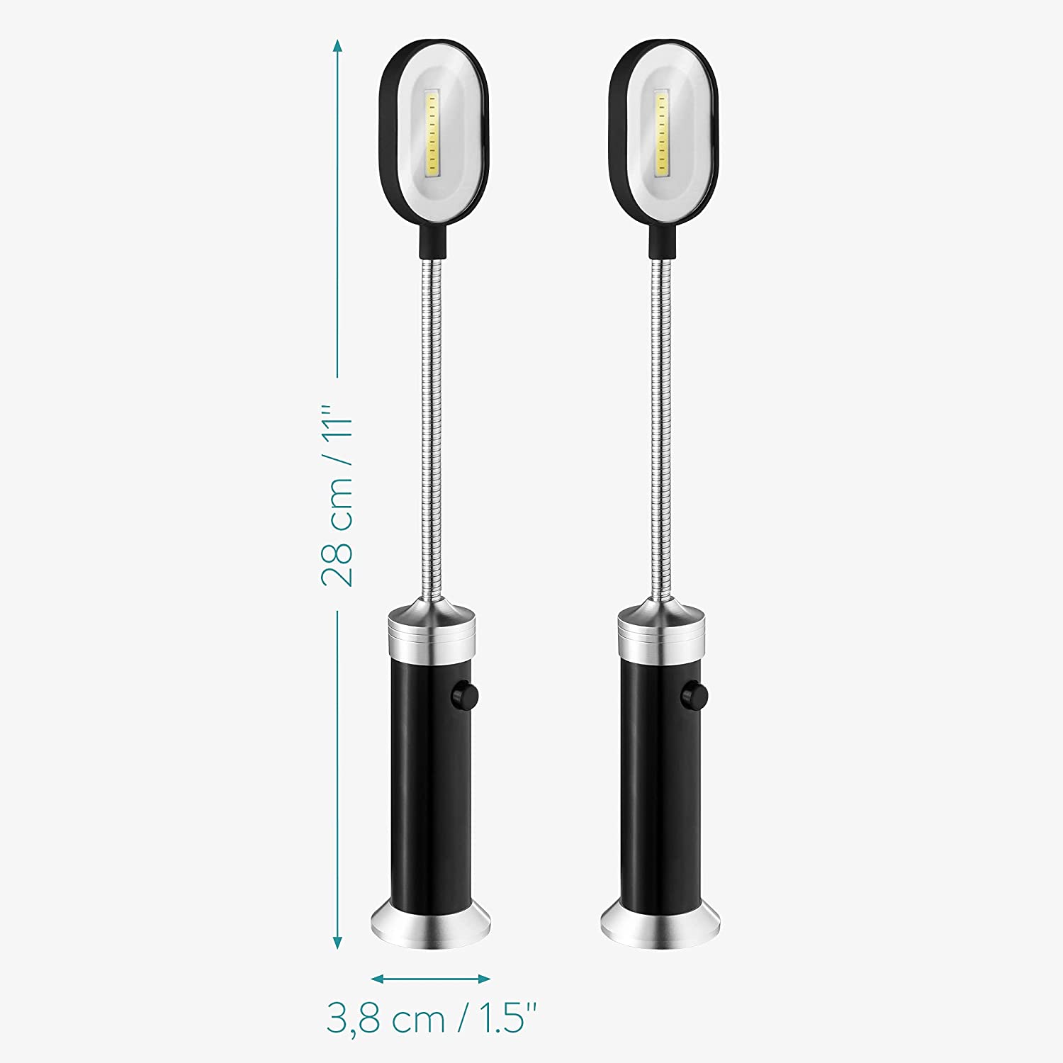 Navaris Σετ με 2 Λαμπτήρες LED Ψησταριάς / Εργασίας με Μαγνητική Βάση - Black / Silver - 54758.01