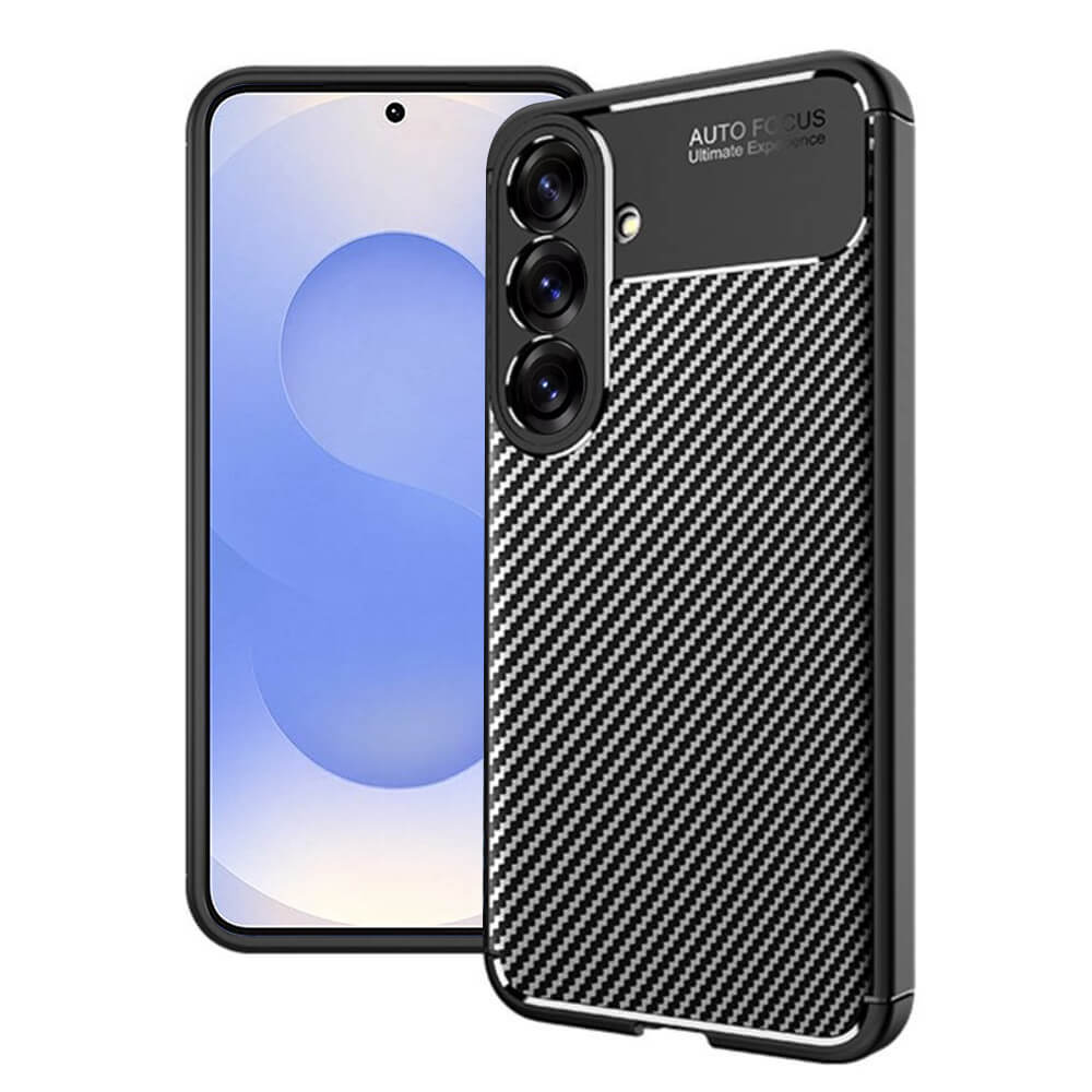 Techsuit Samsung Galaxy S25 - CarbonFiber - Θήκη Σιλικόνης - Black