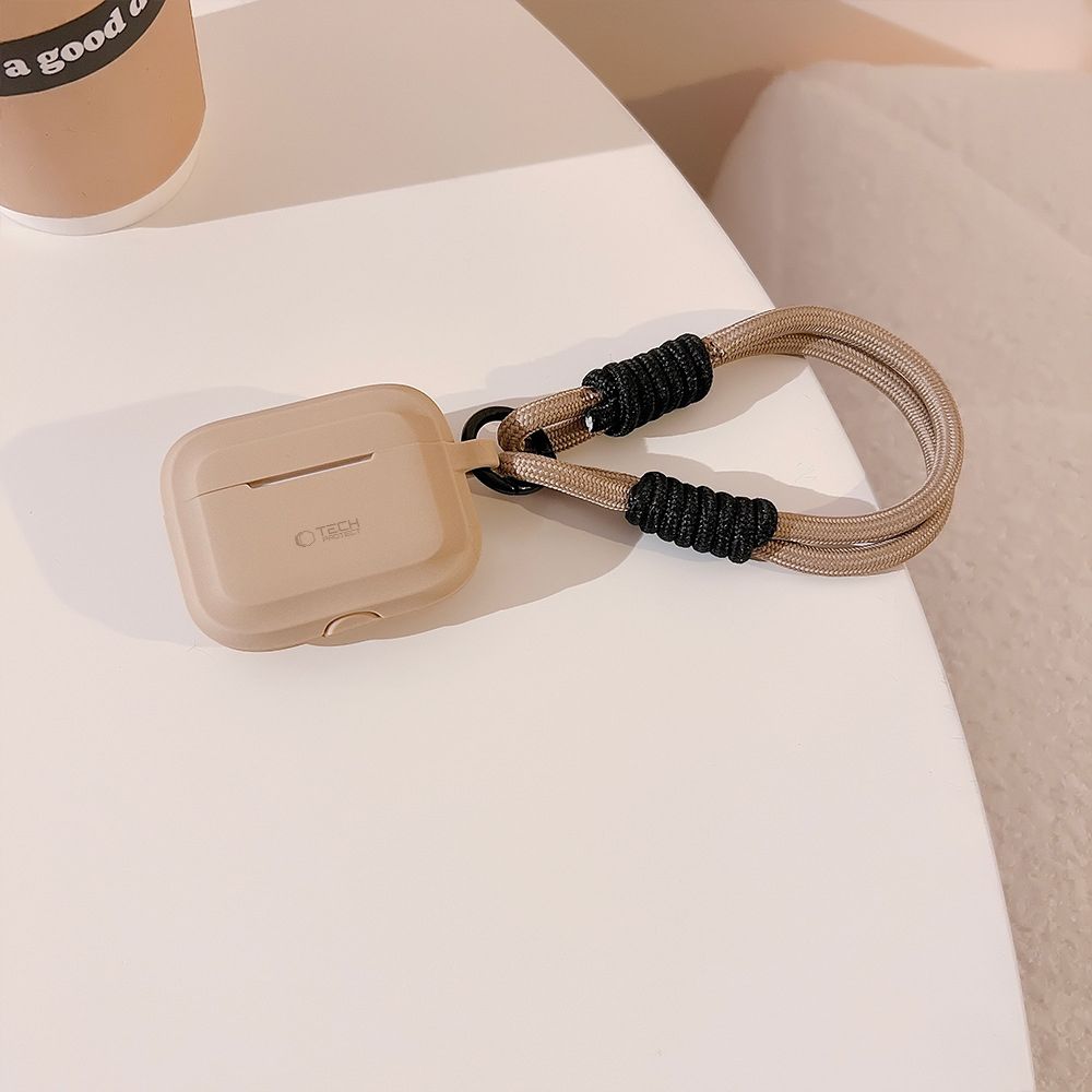 Tech-Protect AirPods Pro 1 / 2 Θήκη Σιλικόνης - Silicone Rope - Caffe Latte