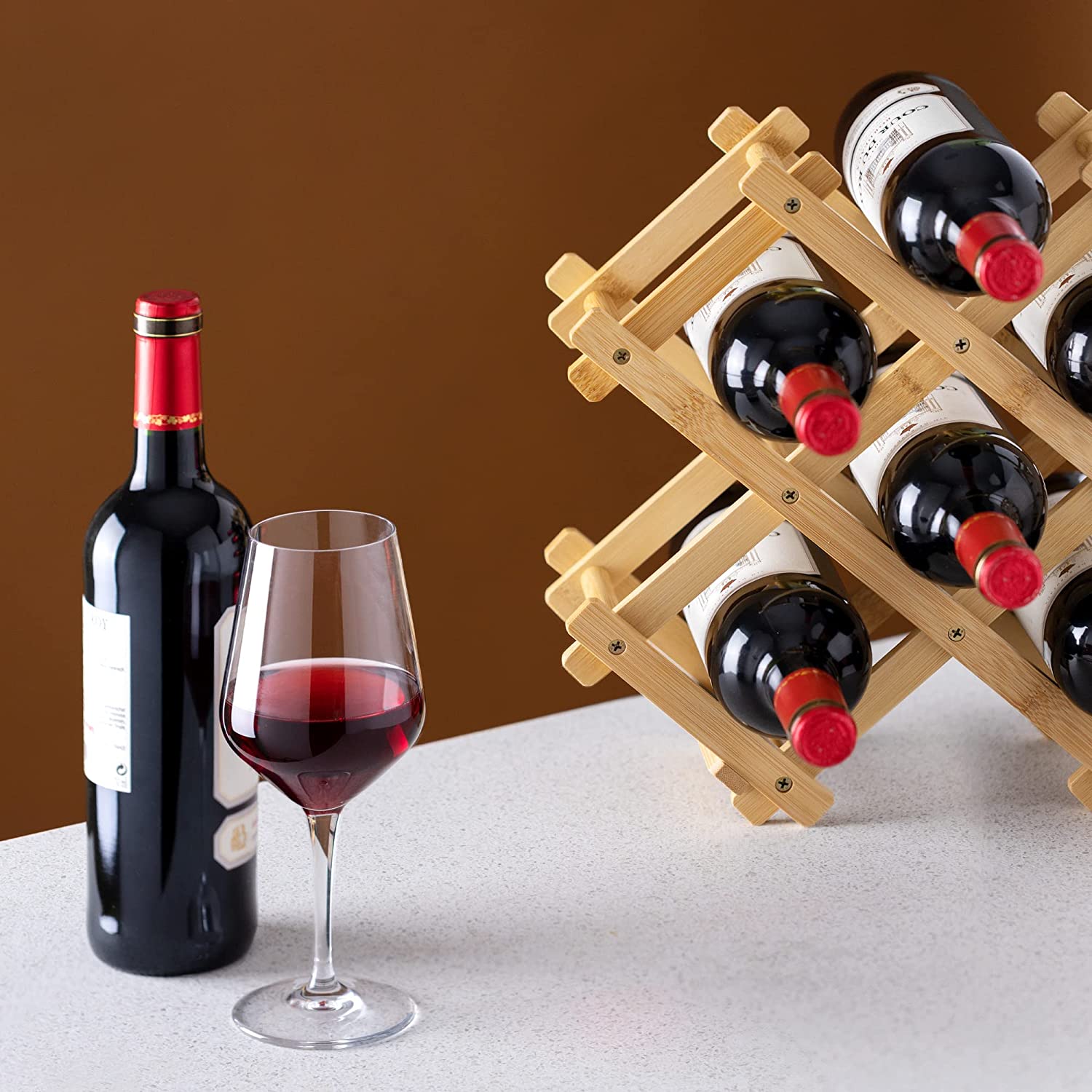 Navaris Ξύλινο Πτυσσόμενο Ράφι Κρασιών από Μπαμπού - 51,5 x 12,7 x 32,5 cm - 51114.05.3