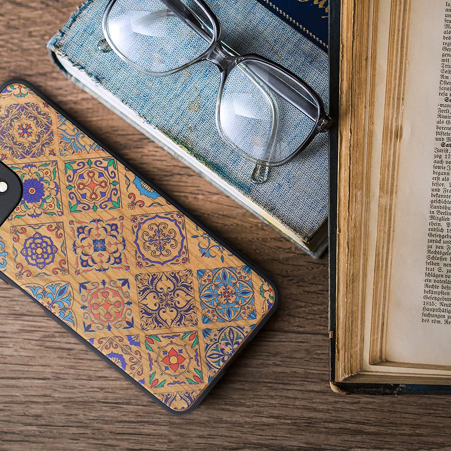 KW Xiaomi Mi 11 Lite / Mi 11 Lite 5G Θήκη από Φυσικό Ξύλο - Design Moroccan Vibes - Multicolour / Brown - 55939.05