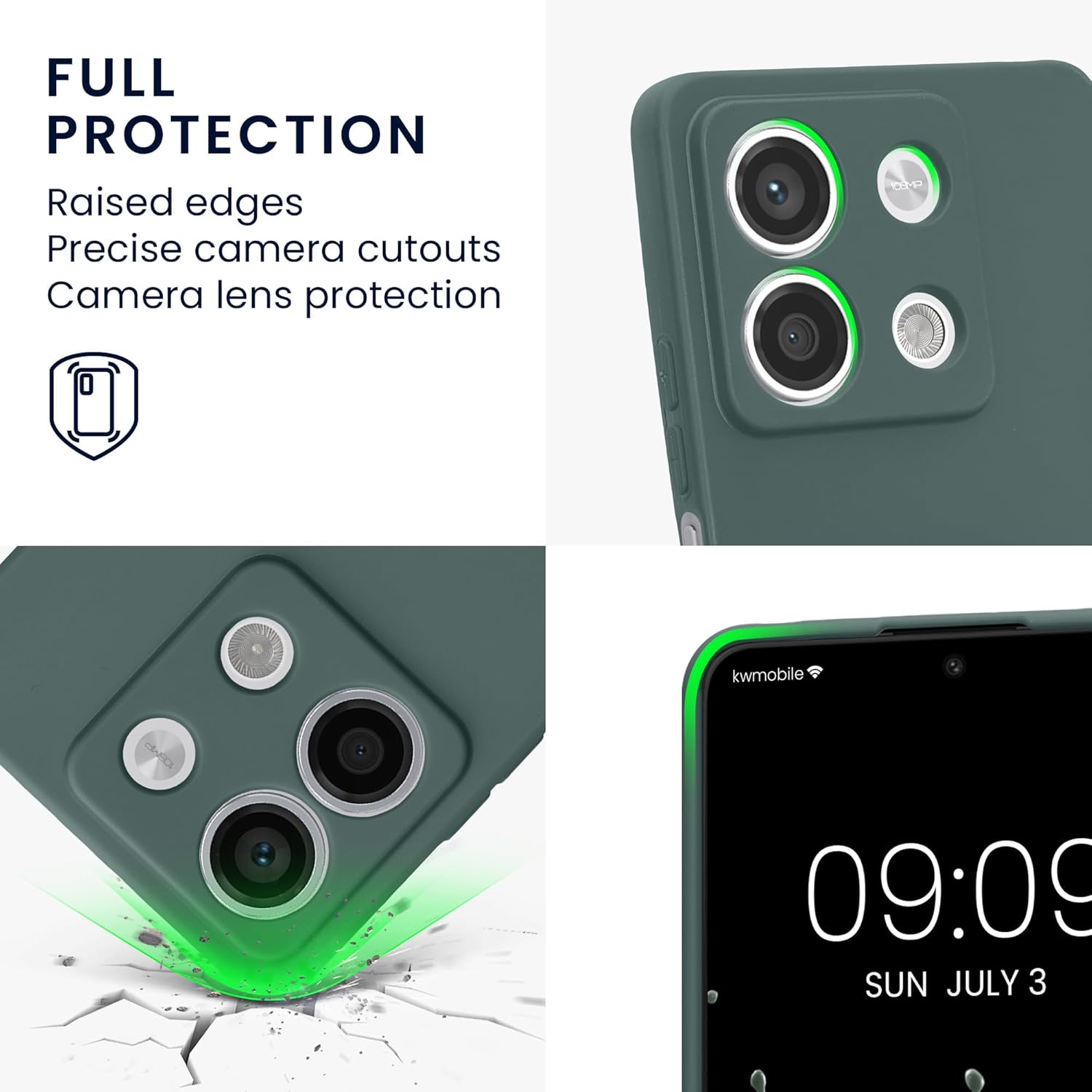 KW Xiaomi Redmi Note 13 5G Θήκη Σιλικόνης TPU - Teal