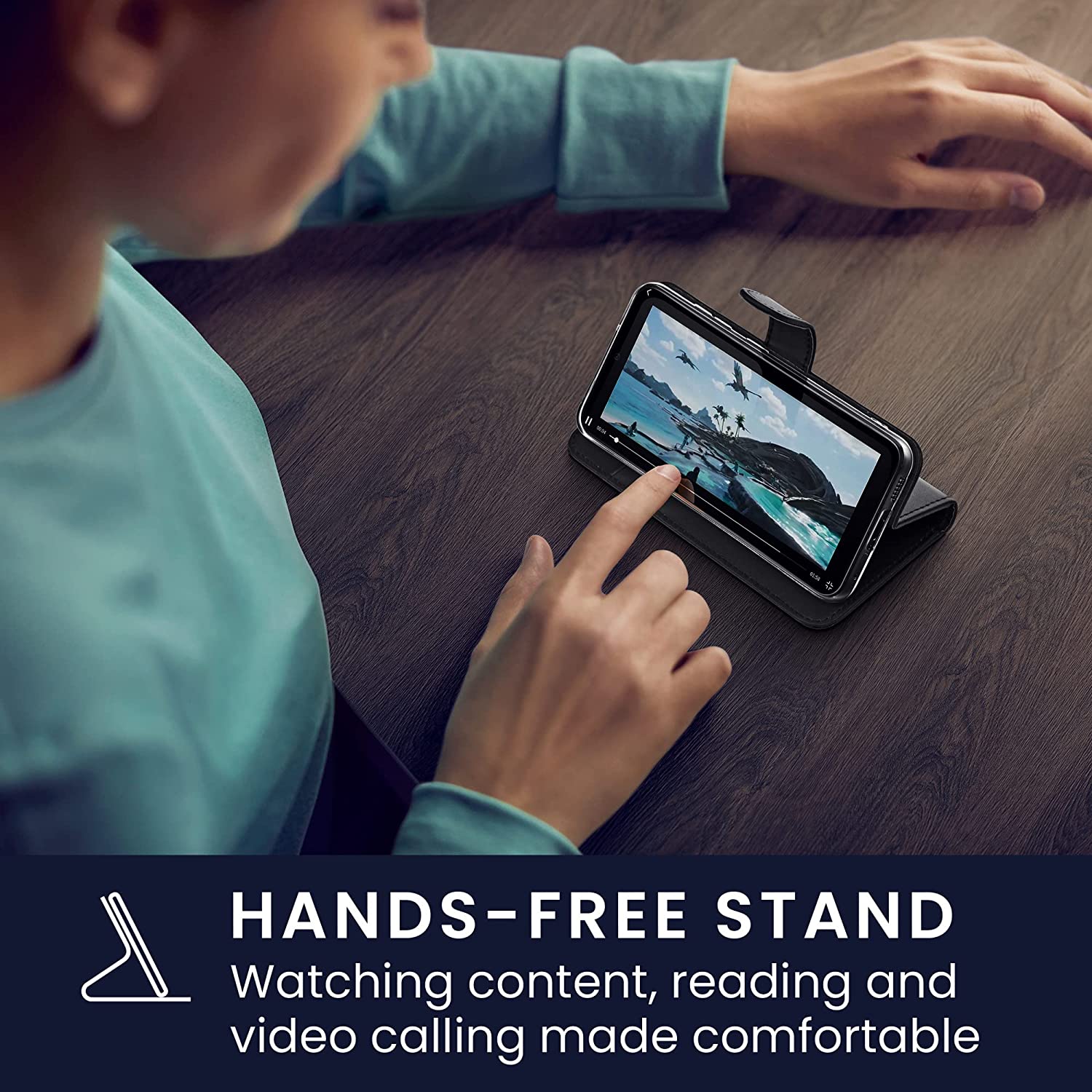 KW Samsung Galaxy S23 Θήκη Πορτοφόλι Stand - Black - 60453.01