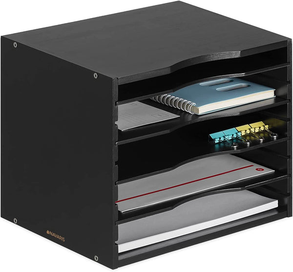 Navaris Βάση Οργάνωσης Εγγράφων από Bamboo - Black - 54271.2.01 - likebrands.gr