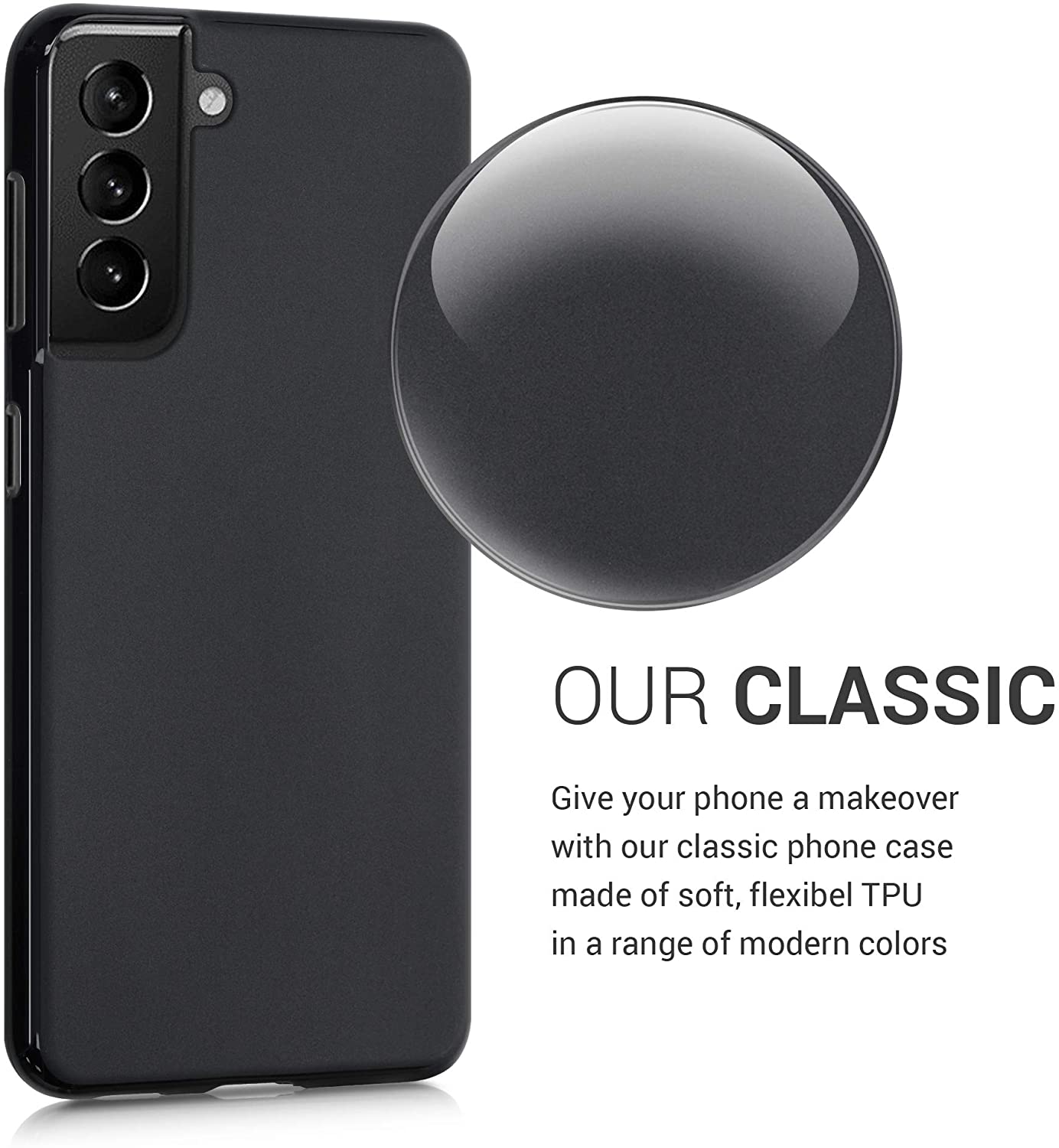 KW Samsung Galaxy S21 Θήκη Σιλικόνης TPU - Black Matte - 54055.47