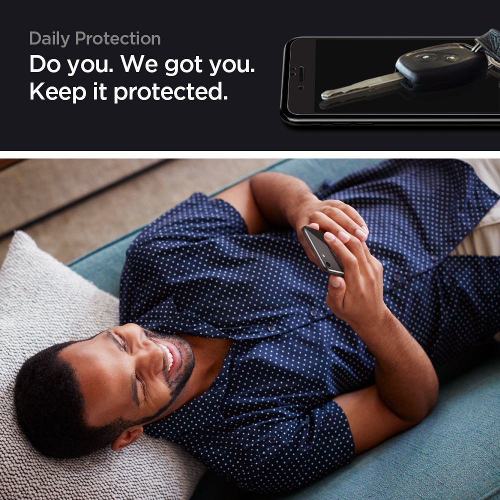 Spigen iPhone SE 2022 / SE 2020 / 7 / 8 GLAS.tR Slim 2.5D Case Friendly Full Screen Tempered Glass Αντιχαρακτικό Γυαλί Οθόνης 9H - 2 Τεμάχια - Black