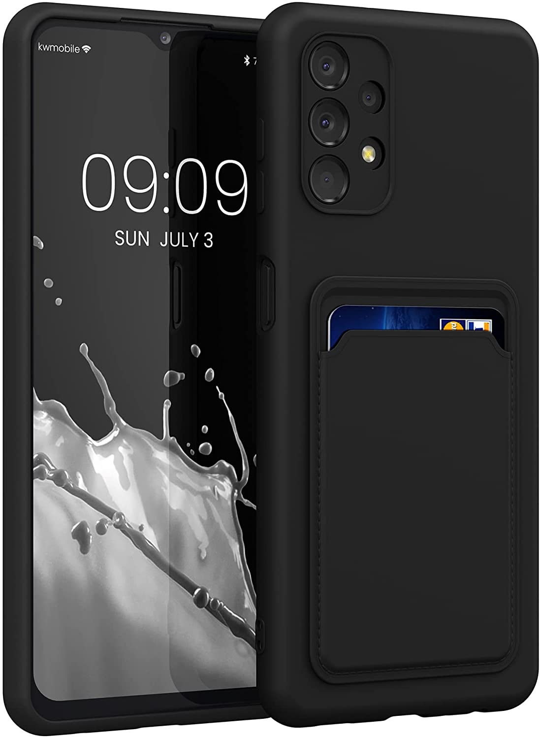 KW Samsung Galaxy A13 4G Θήκη Σιλικόνης TPU με Υποδοχή για Κάρτα - Black - 58144.01