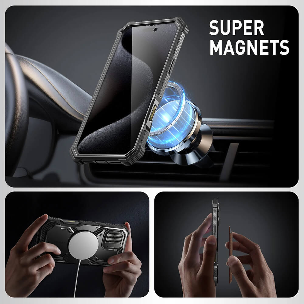 Supcase iPhone 16 Pro Max Armorbox MagSafe Σκληρή Θήκη με Προστασία Οθόνης και Κάλυμμα Κάμερας / Stand - Green