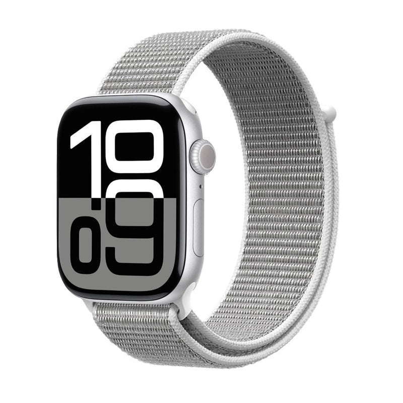 Crong Λουράκι Apple Watch 2/3/4/5/6/7/8/9/10/11 - SE (1/2/3) - 38/40/41/42mm από Νάιλον - Nylon - Silver Grey