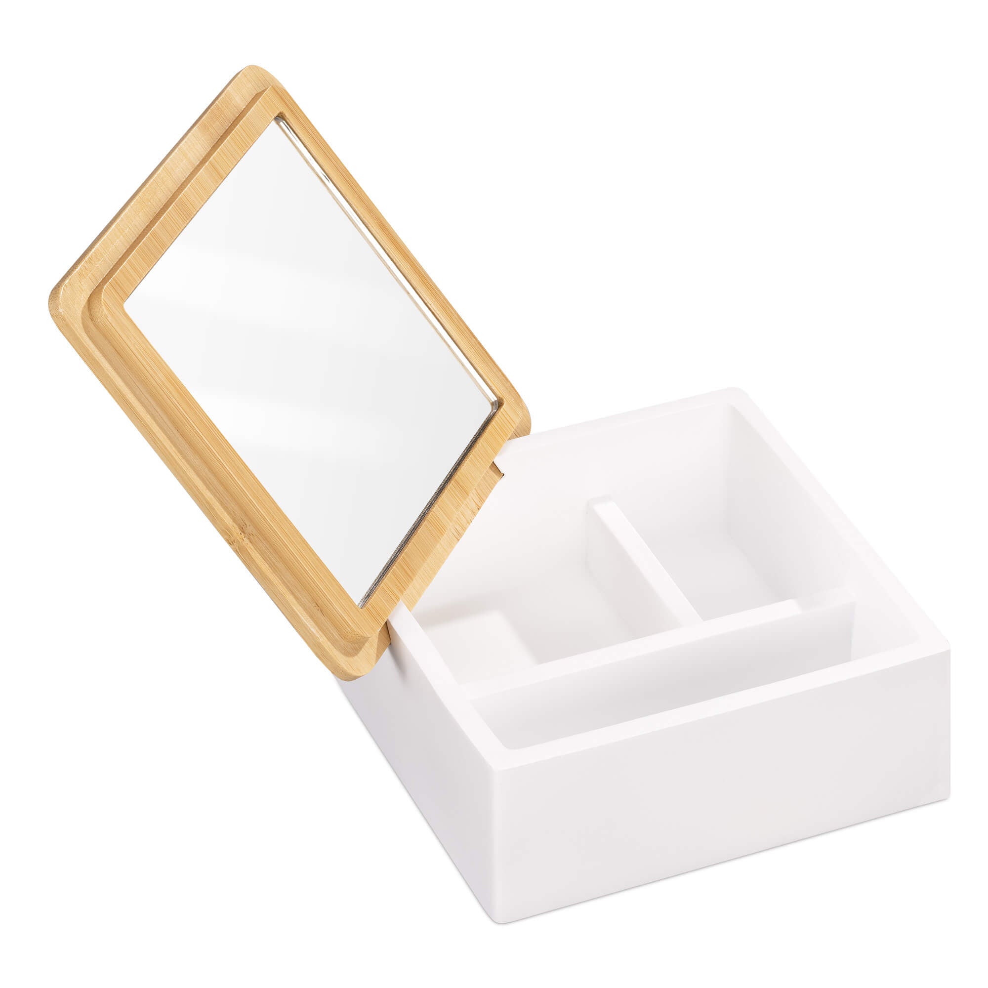 Navaris Κουτί Αποθήκευσης Κοσμημάτων με Καθρέπτη - White / Brown - 57648.02