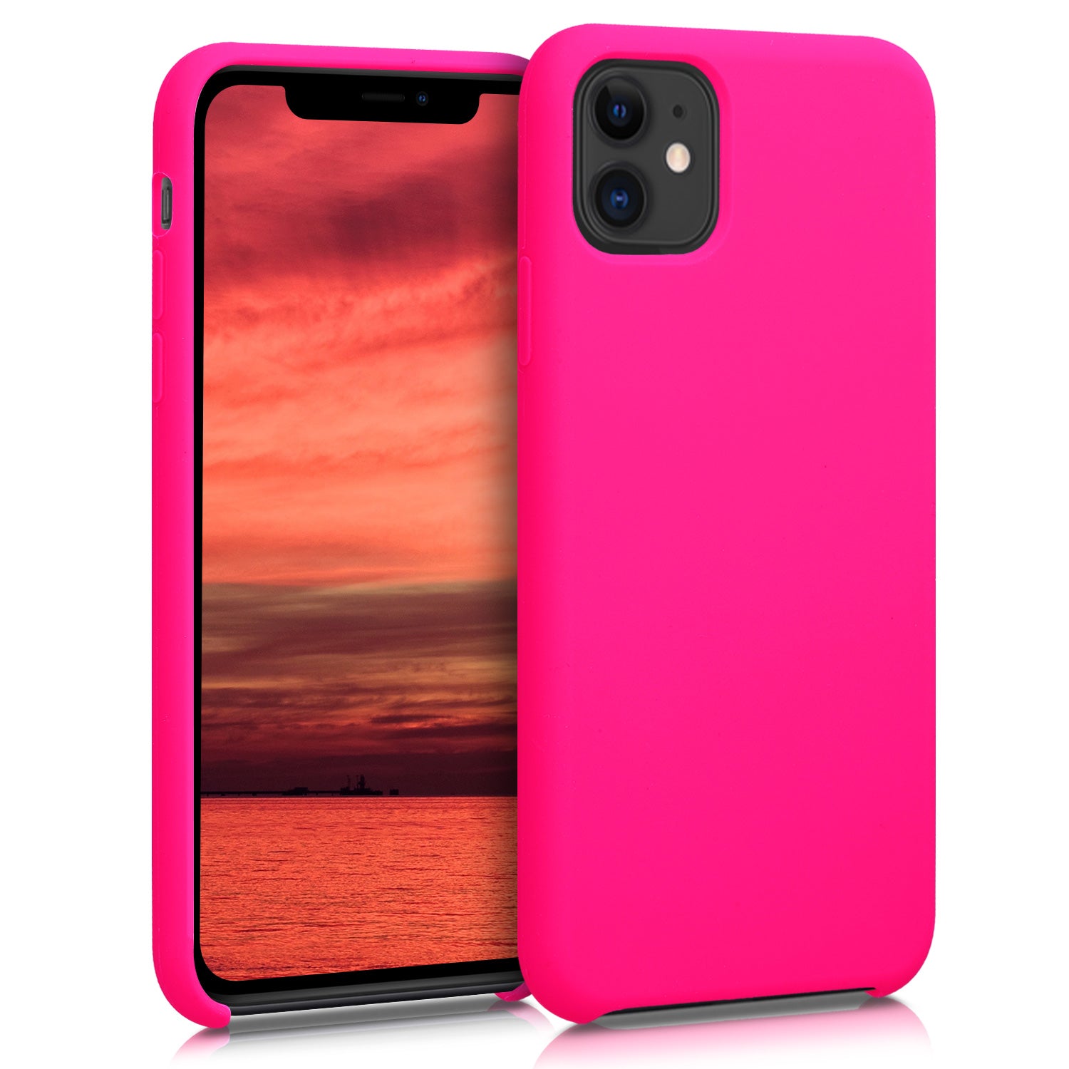 KW iPhone 11 Θήκη Σιλικόνης Rubber TPU - Neon Pink - 49724.08