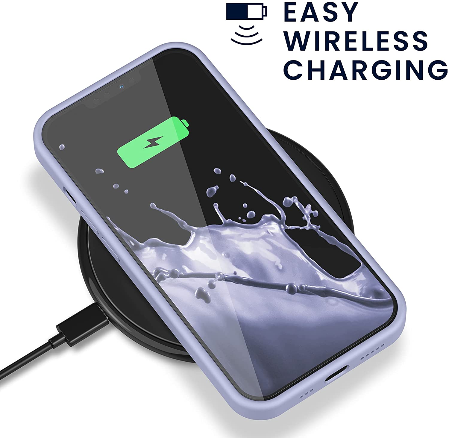 KW iPhone 13 Pro Θήκη Σιλικόνης Rubberized TPU - Pastel Lavender - 55880.139