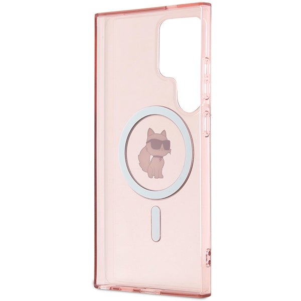 Karl Lagerfeld Samsung Galaxy S24 Ultra - IML Choupette - Magsafe Σκληρή Θήκη με Πλαίσιο Σιλικόνης - Pink - KLHMS24LHFCCNOP