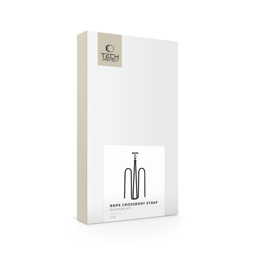 Tech-Protect C7S Rope CrossBody Strap - Universal Λουράκι για Θήκη Κινητού - Black / Black