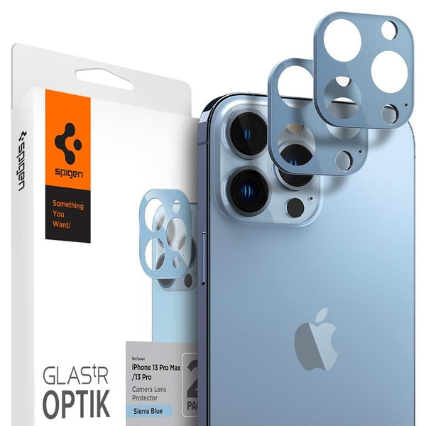 Spigen iPhone 13 Pro / 13 Pro Max Aparatu Optik.TR Αντιχαρακτικό Γυαλί για την Κάμερα - 2 Τεμάχια - Sierra Blue