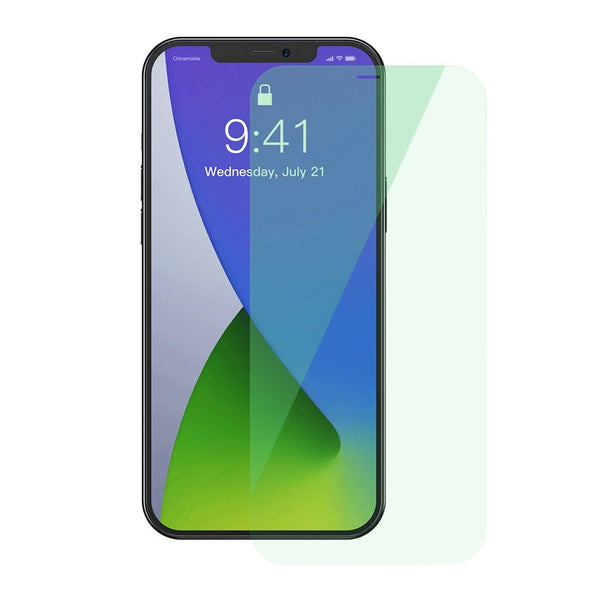 Baseus iPhone 12 / iPhone 12 Pro 0.15mm Eye Protection Full Screen Αντιχαρακτικό Γυαλί Οθόνης - 2 Τεμάχια - Green Light / Clear - SGAPIPH61P-LQ02