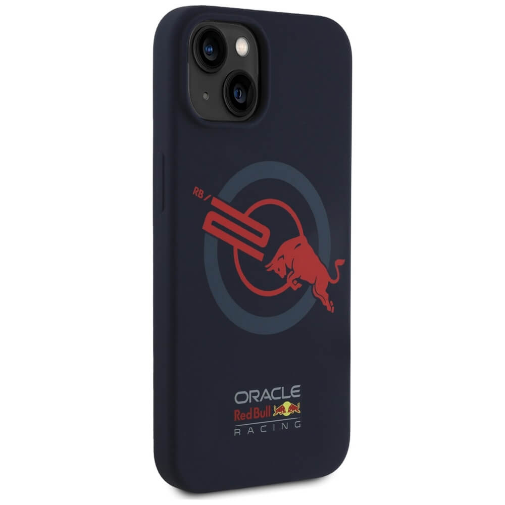 Red Bull iPhone 15 - HC Silicone ORBR20 Logo Red Lining - MagSafe Σκληρή Θήκη με Πλαίσιο Σιλικόνης - Navy Blue - RBHMP15S24SIOLVR